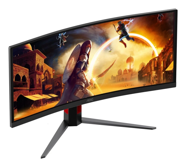 AOC G4 CU34G4CAP monitor komputerowy 86,4 cm (34") 3440 x 1440 px UltraWide Quad HD LCD Czarny, Czerwony