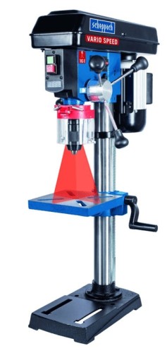Scheppach DP19Vario 2580 RPM Zamek centralny 31,4 kg Czarny, Niebieski, Czerwony