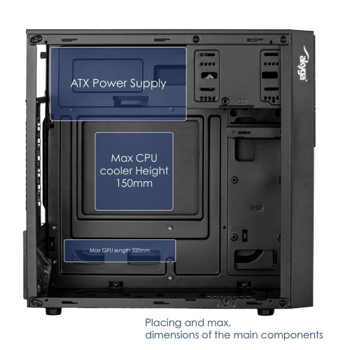 AKYGA OBUDOWA MICRO TOWER ATX PORT USB C AK19BK