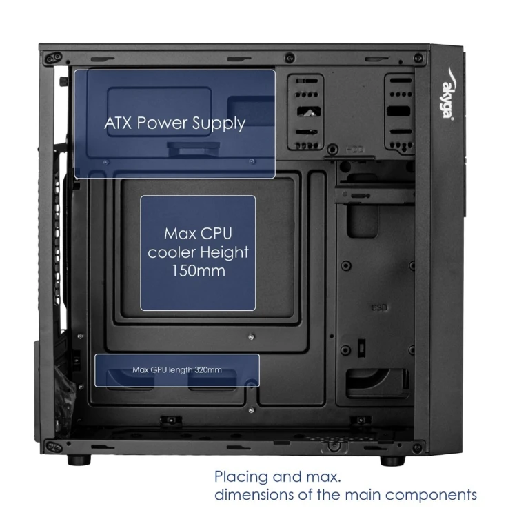 AKYGA OBUDOWA MICRO TOWER ATX PORT USB C AK19BK