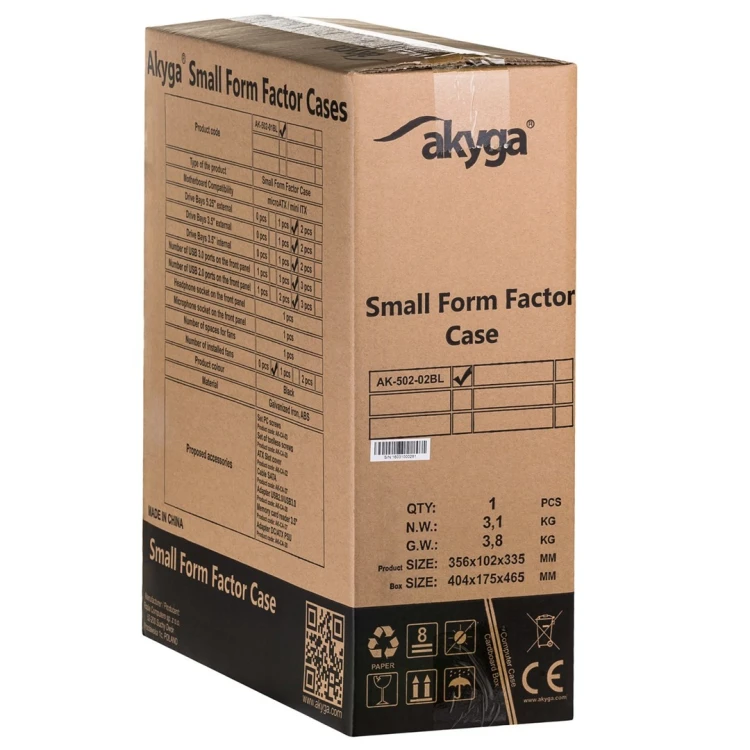 AKYGA OBUDOWA SFF AK-502-02BK