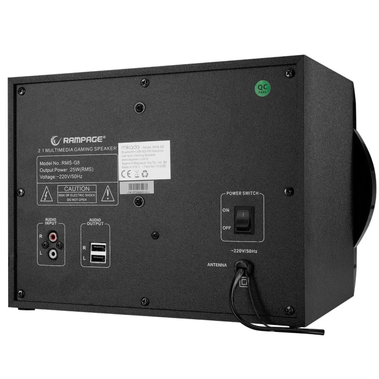 RAMPAGE GŁOŚNIKI RMS-G8 GAMINGOWE 25 W BT USB SD FM