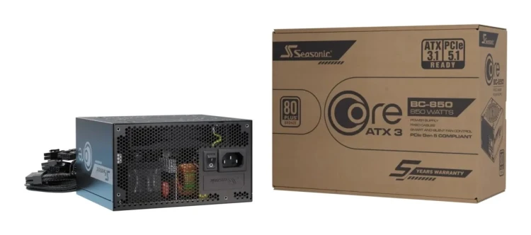 Seasonic CORE BC-850 ATX 3.1 moduł zasilaczy 850 W 20+4 pin ATX Czarny