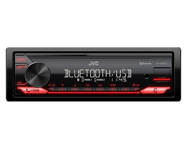 Radio samochodowe JVC KD-X282BT Bluetooth USB 1 DIN Czerwone