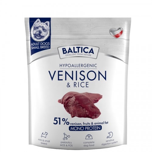 BALTICA NUTRACEUTIC Hypoallergenic Venison & rice XS / S 1kg