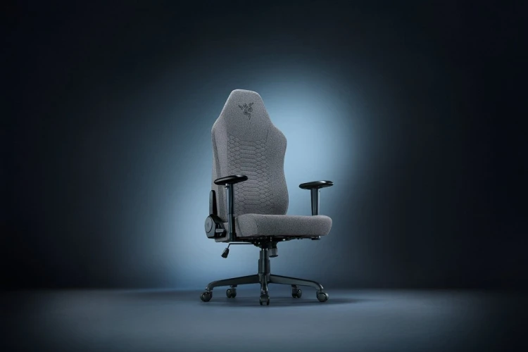 Wielowarstwowa tkanina Razer/stal Fotel do gier Iskur V2 X Jasnoszary