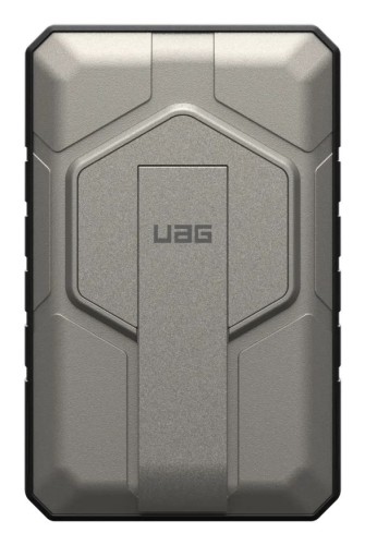 Powerbank UAG Rugged 10K - 10000 mAh z podstawką, ładowanie bezprzewodowe 10W, kompatybilny z MagSafe, kabel w zestawie (black/titanium)