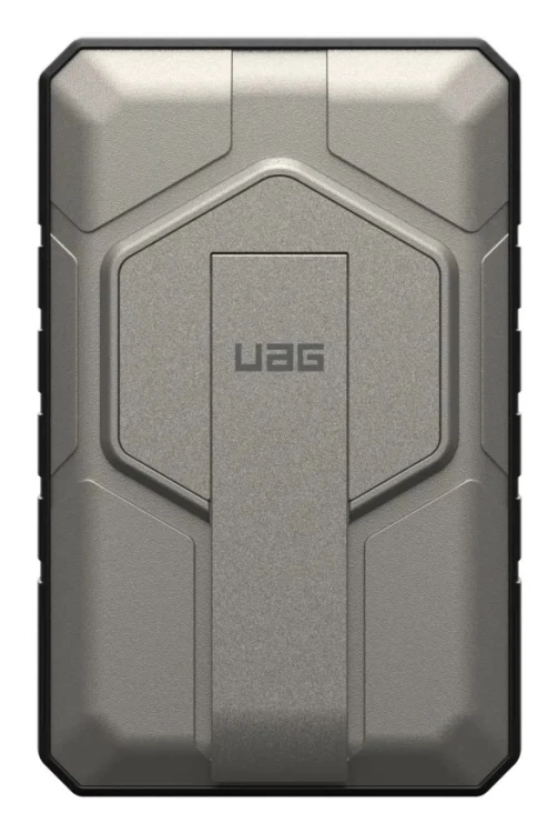 Powerbank UAG Rugged 10K - 10000 mAh z podstawką, ładowanie bezprzewodowe 10W, kompatybilny z MagSafe, kabel w zestawie (black/titanium)