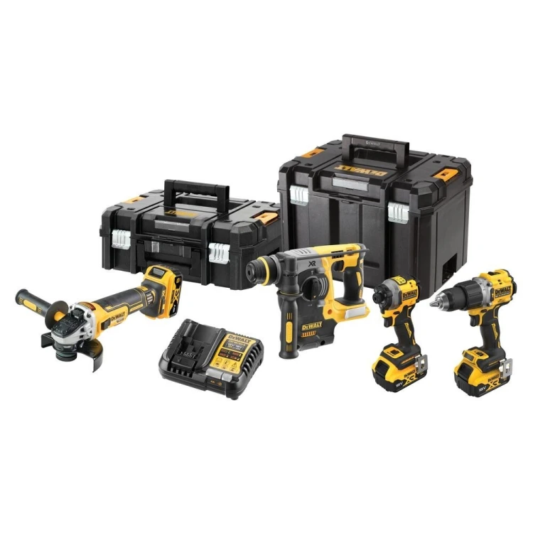 DeWalt DCK429P3T-QW Zestaw Combo DCD805+DCG405+DCH273+DCF850, 18V Czarny, Żółty