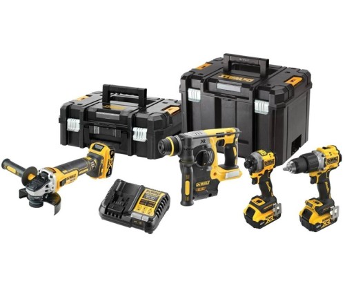 DeWalt DCK429P3T-QW Zestaw Combo DCD805+DCG405+DCH273+DCF850, 18V Czarny, Żółty