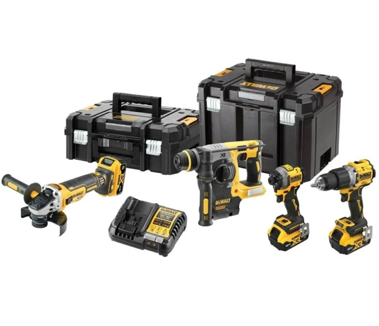DeWalt DCK429P3T-QW Zestaw Combo DCD805+DCG405+DCH273+DCF850, 18V Czarny, Żółty