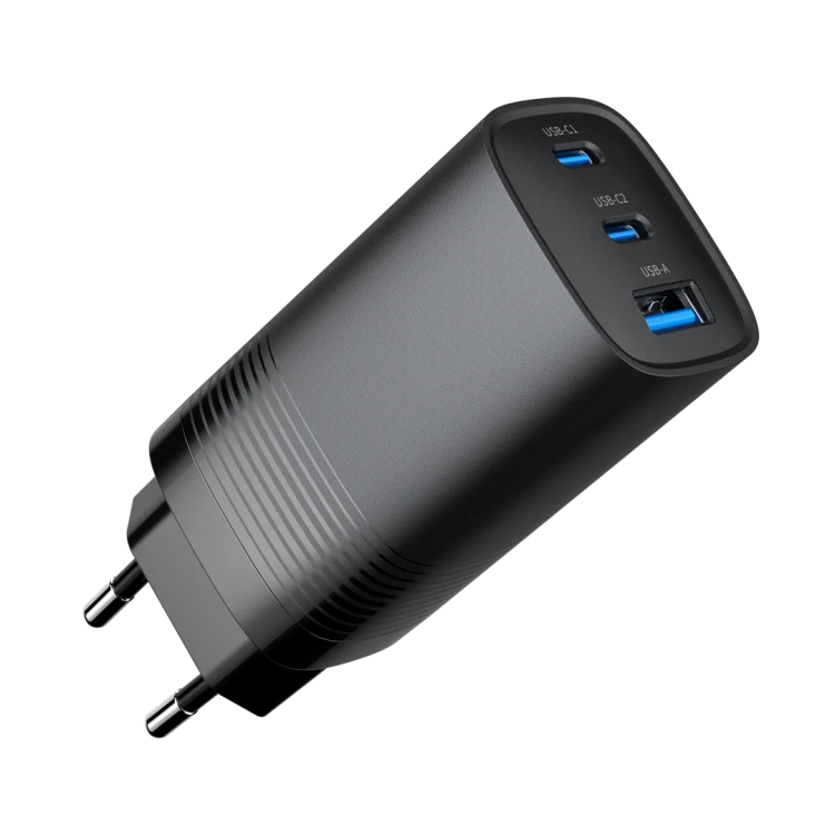 GEMBIRD SZYBKA ŁADOWARKA USB POWER DELIVERY USB TYPU C, 3X USB, 65 W, GAN CZARNA
