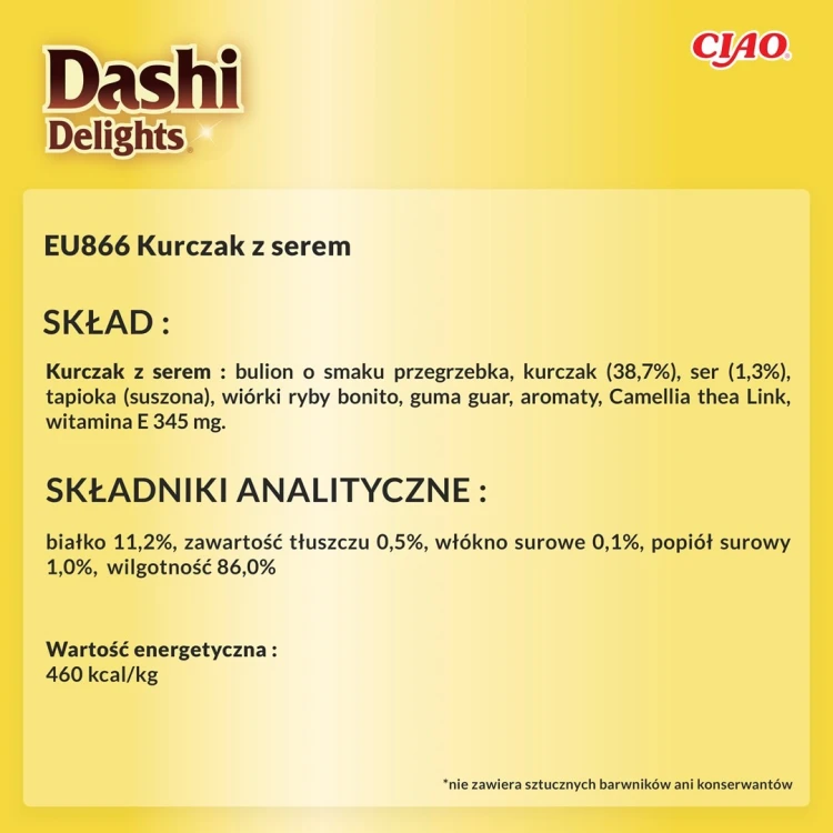INABA DASHI DELIGHTS Kurczak z Serem 70g bulion dla kota