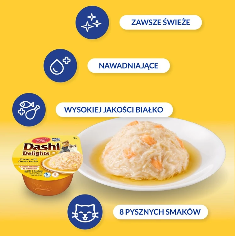 INABA DASHI DELIGHTS Kurczak z Serem 70g bulion dla kota
