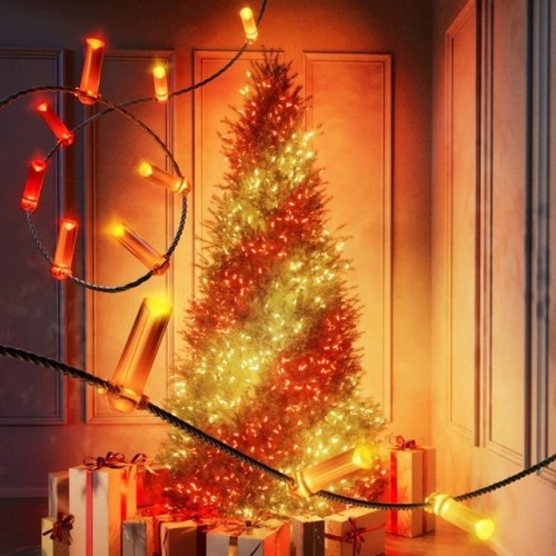 Twinkly Candies – 200 Lampki w kształcie świeczki RGB LEDs, zielony przewód, USB-C