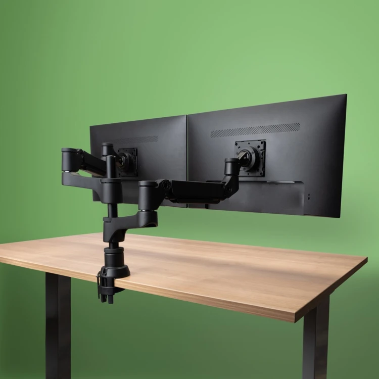 Uchwyt do monitorów R-Go Tools R-Go Monitorarm 0"-32" 2TFT Max.9KG Caparo 4 Gasfeder sidabrinis