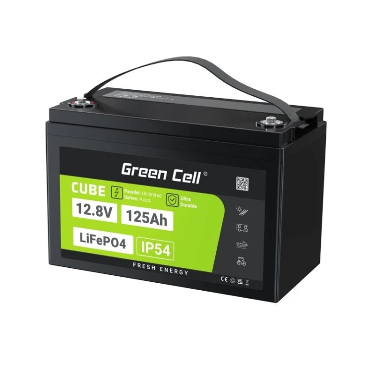 GREEN CELL AKUMULATOR LIFEPO4 CUBE 125AH 12V/12.8V 1600WH LFPGC12V125AH