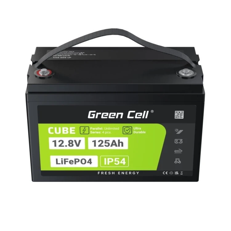 GREEN CELL AKUMULATOR LIFEPO4 CUBE 125AH 12V/12.8V 1600WH LFPGC12V125AH