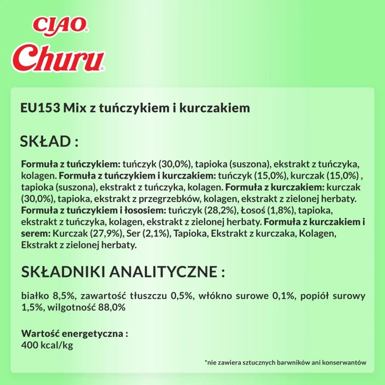 INABA CHURU Varieties Tuńczyk i Kurczak -kot 50x14g