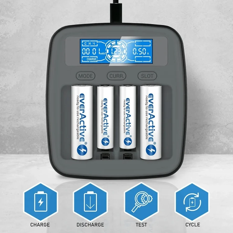 EVERACTIVE ŁADOWARKA DO AKMULATORÓW NI-MH USB-C NC1000MV2