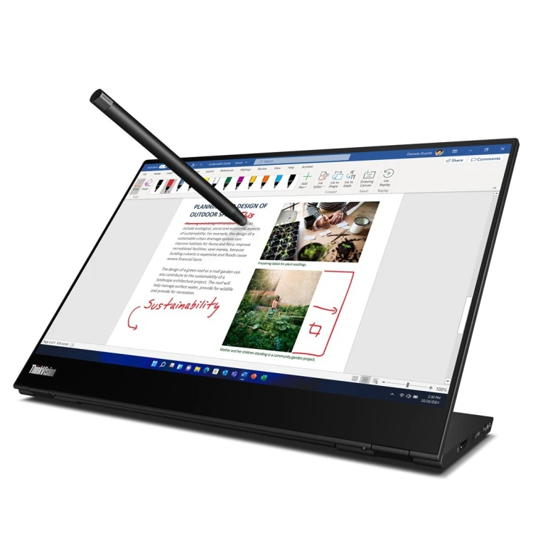Lenovo ThinkVision M14t G2 14i 14.0"Touch 2440 x 1440 60Hz 300nits USB Raven Black