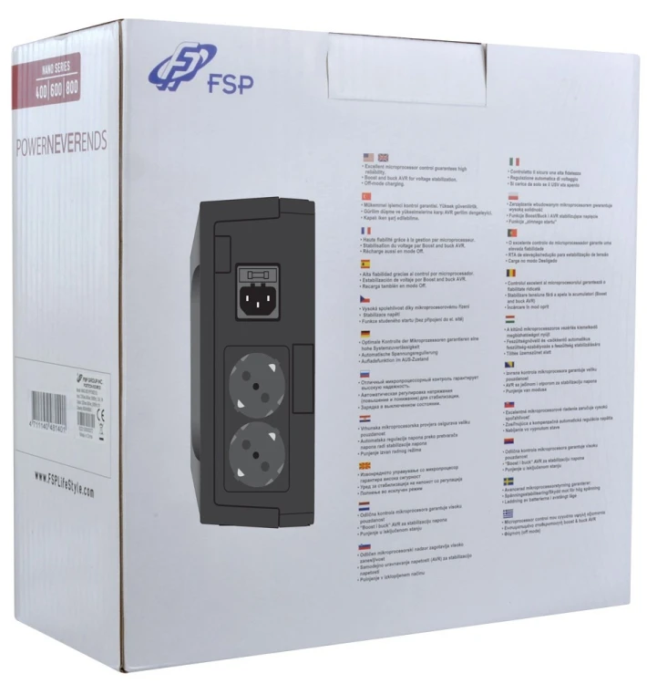 FSP Nano 800 zasilacz UPS Czuwanie (Offline) 0,8 kVA 480 W 2 x gniazdo sieciowe