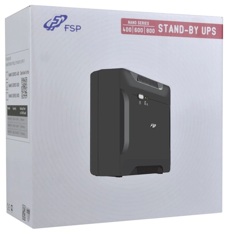 FSP Nano 800 zasilacz UPS Czuwanie (Offline) 0,8 kVA 480 W 2 x gniazdo sieciowe