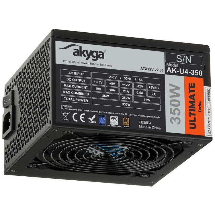Akyga AK-U4-350 moduł zasilaczy 350 W 20+4 pin ATX ATX Czarny