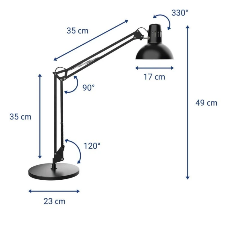 MAUL MAULstudy lampa stołowa E27 6,4 W LED D Czarny