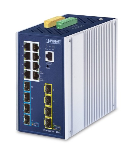 PLANET IP30 DIN-rail Industrial L3 Zarządzany Gigabit Ethernet (10/100/1000) Aluminium, Niebieski