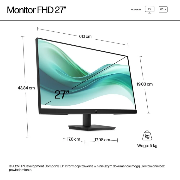 MONITOR HP LED 27” S3 Pro 327pf 100Hz (B0CG3UT)