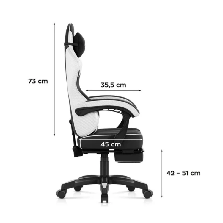 Fotel gamingowy Huzaro Force 3.7 White Carbon