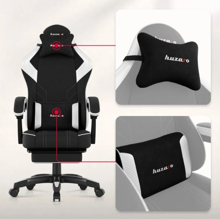 Fotel gamingowy Huzaro Force 3.7 White Carbon
