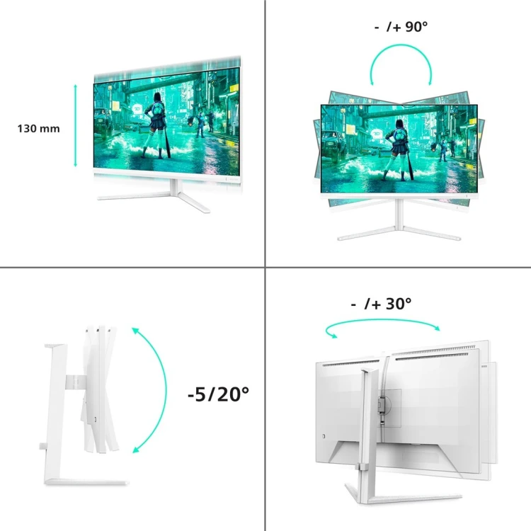 Monitor komputerowy Philips Evnia 27M2N3201A/00 68,6 cm (27") 1920 x 1080 px Full HD LCD Biały