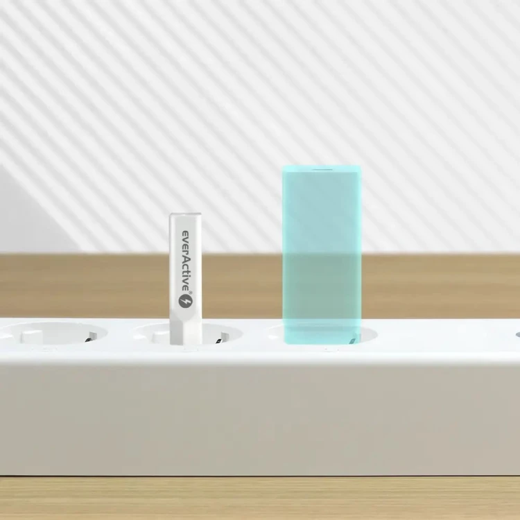 EVERACTIVE ŁADOWARKA SIECIOWA 1 X USB, 1 X USB-C QUICK CHARGE 3.0 20W SUPER SLIM BIAŁA SC-340Q