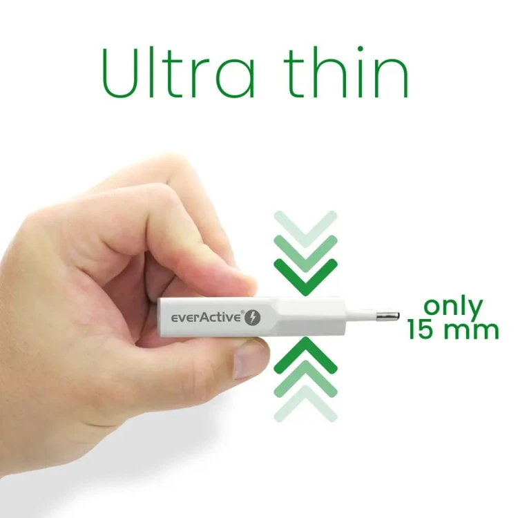 EVERACTIVE ŁADOWARKA SIECIOWA 1 X USB, 1 X USB-C QUICK CHARGE 3.0 20W SUPER SLIM BIAŁA SC-340Q