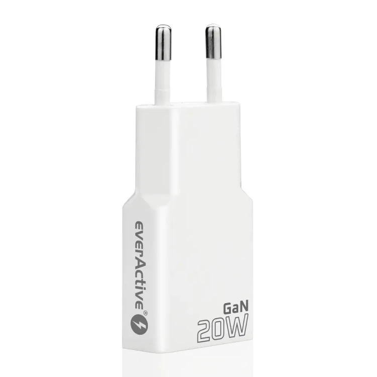 EVERACTIVE ŁADOWARKA SIECIOWA 1 X USB, 1 X USB-C QUICK CHARGE 3.0 20W SUPER SLIM BIAŁA SC-340Q