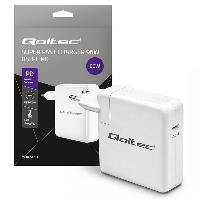 QOLTEC ŁADOWARKA 96W | USB-C | 5-20V | 3-4.8A