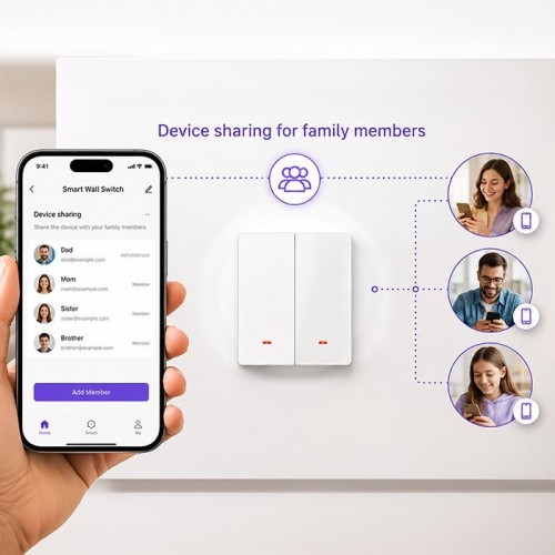 QOLTEC WŁĄCZNIK/WYŁĄCZNIK ŚWIATŁA | 2-KANAŁOWY | WI-FI | TIMER | TUYA | BIAŁY