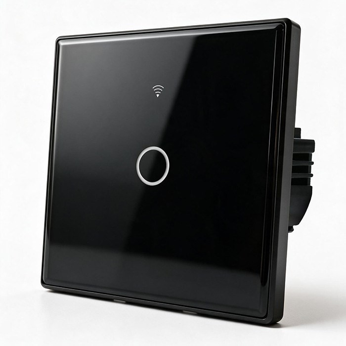 QOLTEC WŁĄCZNIK/WYŁĄCZNIK ŚWIATŁA | DOTYKOWY 1-KANAŁOWY | WI-FI | TIMER | TUYA | CZARNY