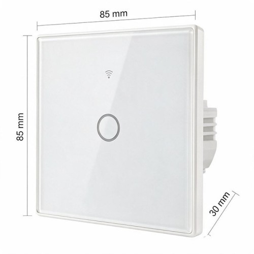 QOLTEC WŁĄCZNIK/WYŁĄCZNIK ŚWIATŁA | DOTYKOWY 1-KANAŁOWY | WI-FI | TIMER | TUYA | BIAŁY