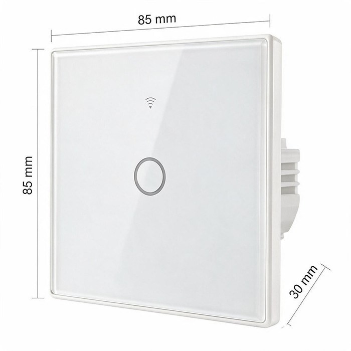 QOLTEC WŁĄCZNIK/WYŁĄCZNIK ŚWIATŁA | DOTYKOWY 1-KANAŁOWY | WI-FI | TIMER | TUYA | BIAŁY