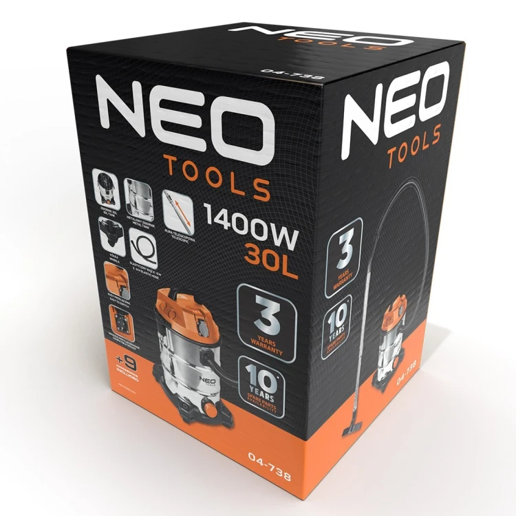 NEO TOOLS Odkurzacz przemysłowy 1400W, zbiornik 30 L