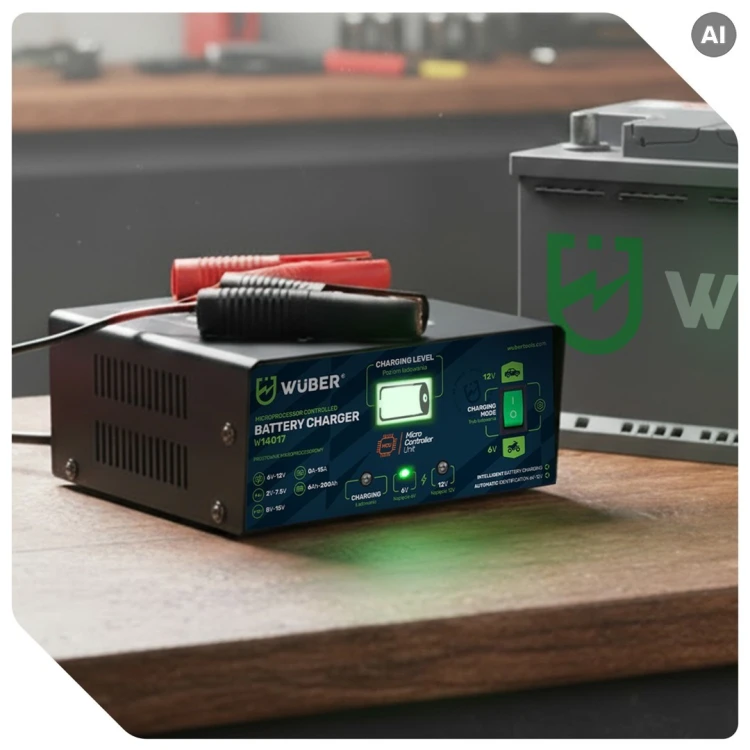 Prostownik mikroprocesorowy 6-12V 15A + ładowarka do akumulatora W14017 WUBER