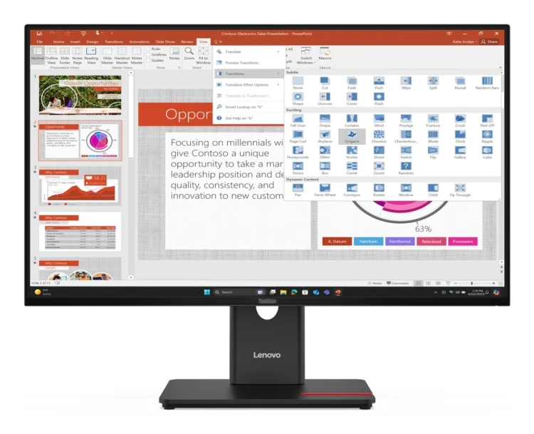 Lenovo ThinkVision T27-40 27"FHD 120Hz 300nits AG USB HDMI DP Eclipse Black