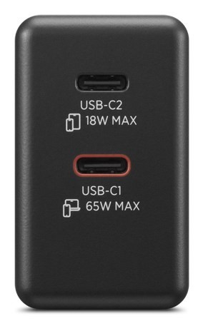 Podwójna ładowarka Lenovo USB-C 65 W GaN — UE | Złącze USB-C | Ładowarka