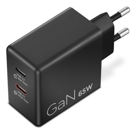 Podwójna ładowarka Lenovo USB-C 65 W GaN — UE | Złącze USB-C | Ładowarka