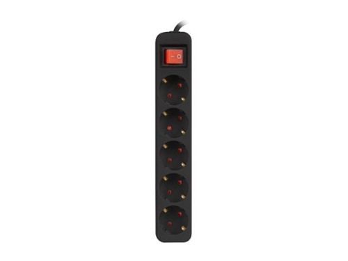 LANBERG LISTWA PRZEDŁUŻACZ 1.5M 5X 230V SCHUKO Z WYŁĄCZNIKIEM KABEL WYKONANY Z PEŁNEJ MIEDZI CZARNA