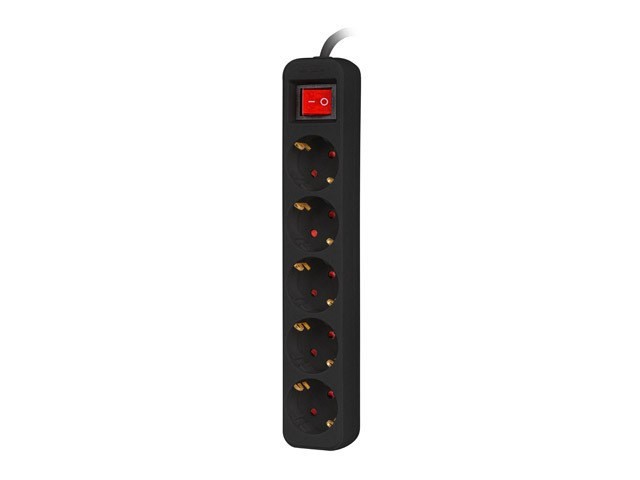 LANBERG LISTWA PRZEDŁUŻACZ 1.5M 5X 230V SCHUKO Z WYŁĄCZNIKIEM KABEL WYKONANY Z PEŁNEJ MIEDZI CZARNA