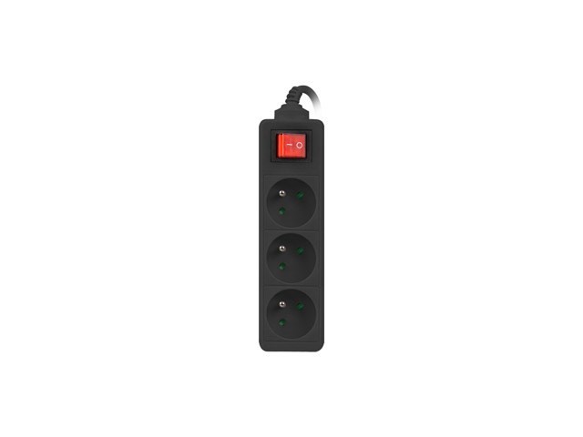 LANBERG LISTWA PRZEDŁUŻACZ 3M 3X 230V PL Z WYŁĄCZNIKIEM KABEL WYKONANY Z PEŁNEJ MIEDZI CZARNA